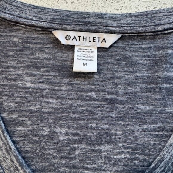 Athleta Breezy Scoop V-Neck Top in Flint Heather – Size Medium - Picture 6 of 7